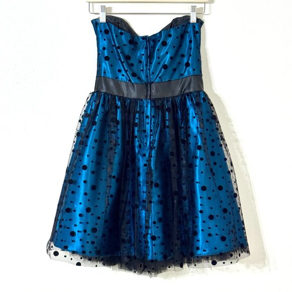 Vtg Y2K Gunne Sax Jessica McClintock Strapless Dress Polkadot Cupcake HOCO Prom - Picture 6 of 16